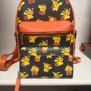 Pikachu Halloween Backpack and Wallet Set